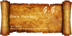 Gara Györgyi névjegykártya